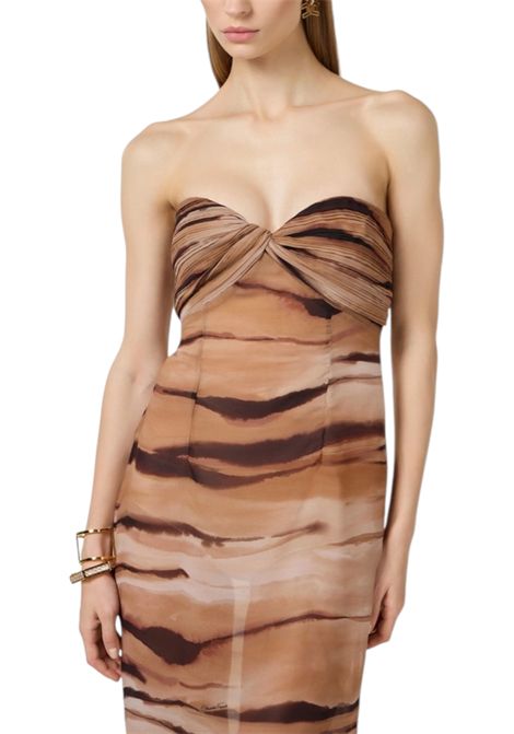 Abito Red Carpet con stampa tigre ELISABETTA FRANCHI | Abiti | ABR5562E2470